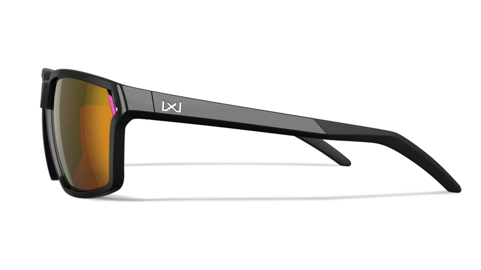 Wiley X WX Sierra Sunglasses, Gloss Black Frame, Sierra Captivate Red Mirror Lens, AC6SRA06