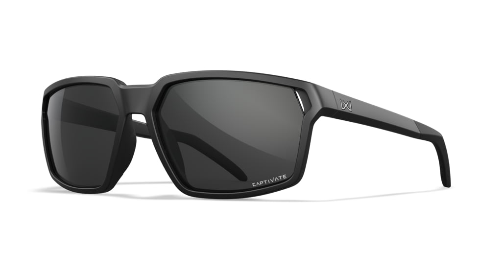 Wiley X WX Sierra Sunglasses, Matte Black Frame, Sierra Captivate Grey Lens, AC6SRA01