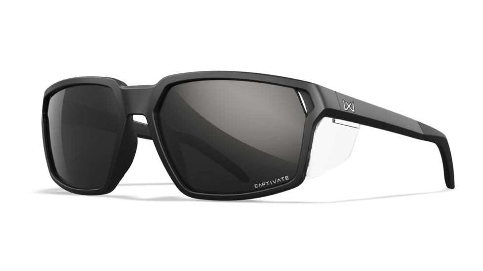 Wiley X WX Sierra Sunglasses, Matte Black Frame, Sierra Captivate Pol Black Mirror Lens, AC6SRA05