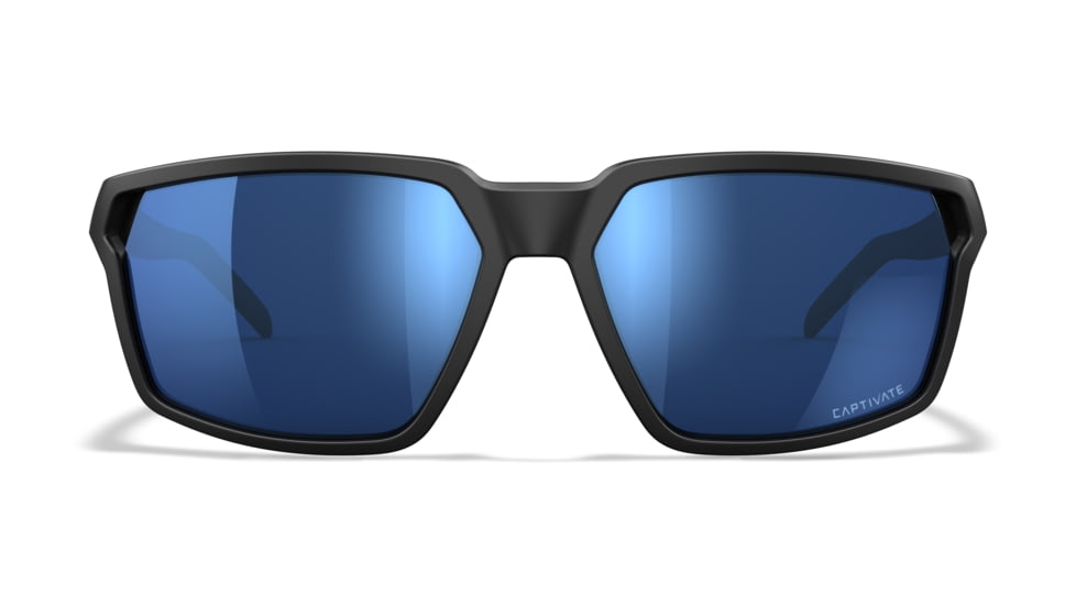 Wiley X WX Sierra Sunglasses, Matte Black Frame, Sierra Captivate Pol Blue Mirror Lens, AC6SRA09