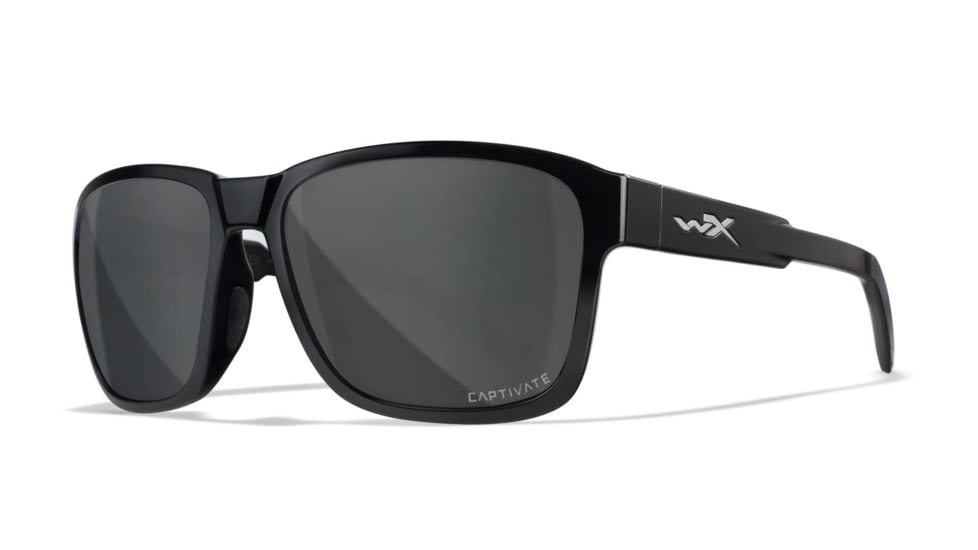 Wiley X WX Trek Sunglasses, Matte Black Frame, Captivate Polarized Grey Lens, AC6TRK18
