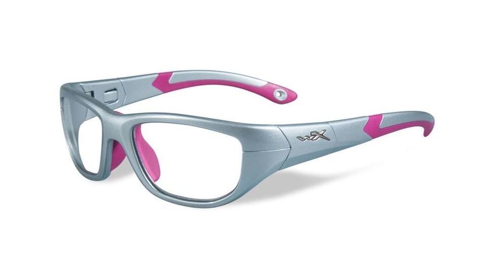 Wiley X WX Victory Single Vision Prescription Sunglasses, Silver/Magenta Frame, YFVIC01SV