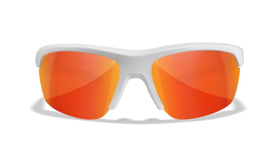 Wiley X YF Swift Sunglasses, Gloss White Frame, Red Mirror Lens, YFSWF05