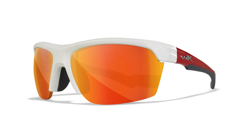 Wiley X YF Swift Sunglasses, Gloss White Frame, Red Mirror Lens, YFSWF05