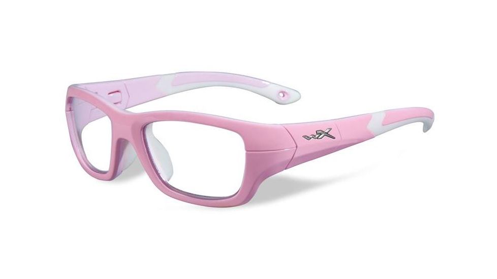 Wiley X Youth Force Flash Sunglasses,Rock Candy Pink,Clear Lens YFFLA01