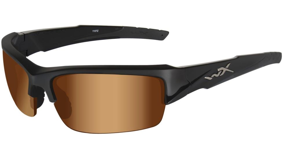 Wiley X WX Valor Sunglasses - Bronze Flash w/ Crimson Brown Tint Lens / Gloss Black Frame CHVAL02