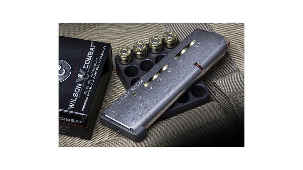 Wilson Combat 1911 Elite Tactical Magazine, .45 ACP HD, +P, Full-Size, 8 Round, Lo-Profile Steel Base Pad, Stainless 500C-HD