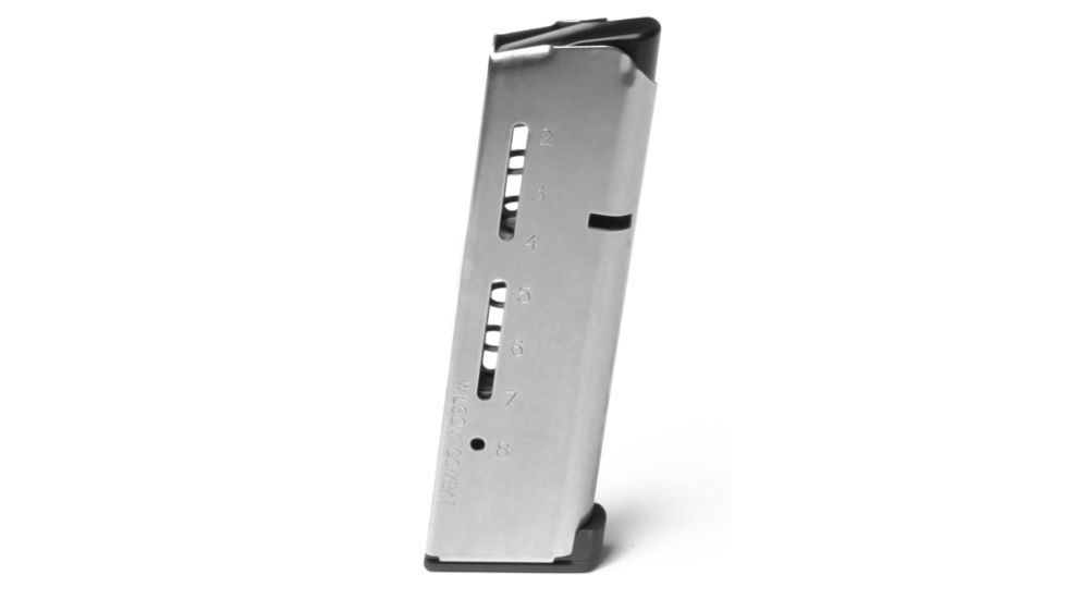 Wilson Combat 1911 Elite Tactical Magazine, .45 ACP HD, +P, Full-Size, 8 Round, Lo-Profile Steel Base Pad, Stainless 500C-HD