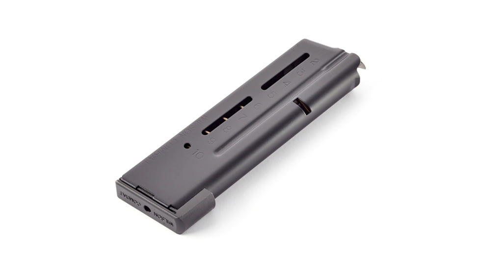 Wilson Combat 1911 Elite Tactical Magazine, 9mm, CP, 10RD, Lo-Profile Steel Base Pad, Black, 500-9C10B-10RD
