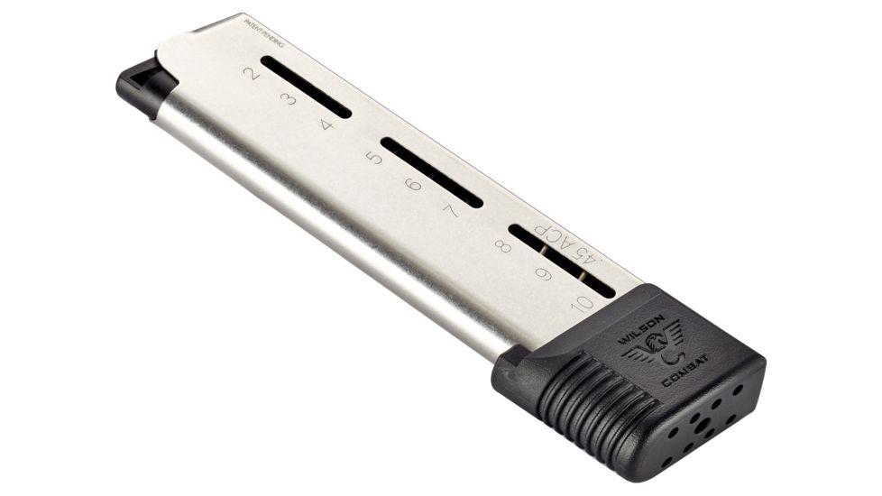 Wilson Combat 1911 Elite Tactical Pistol Magazine, .45 ACP, Full-Size, 10-Round, Wrap Around Base Pad, 500-45FS10