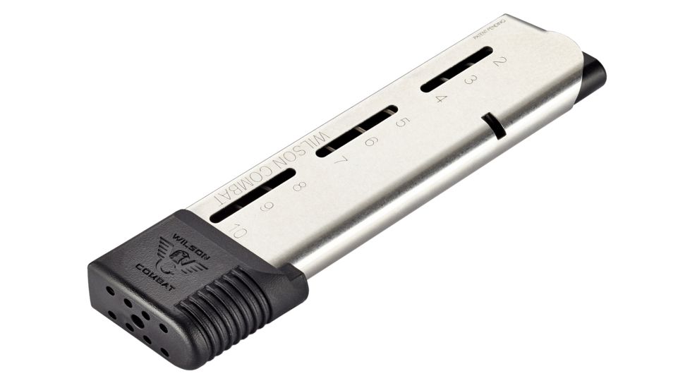 Wilson Combat 1911 Elite Tactical Pistol Magazine, .45 ACP, Full-Size, 10-Round, Wrap Around Base Pad, 500-45FS10