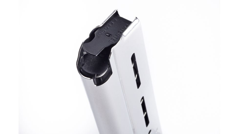 Wilson Combat 1911 Magazine, 10mm, Full-Size, 9 Round, Standard Base Pad, Silver 47NX