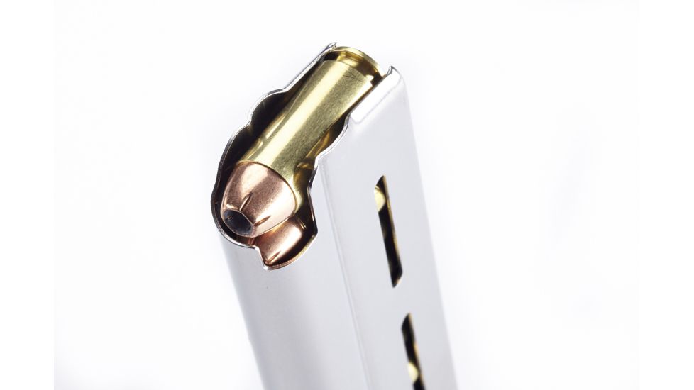 Wilson Combat 1911 Magazine, 10mm, Full-Size, 9 Round, Standard Base Pad, Silver 47NX