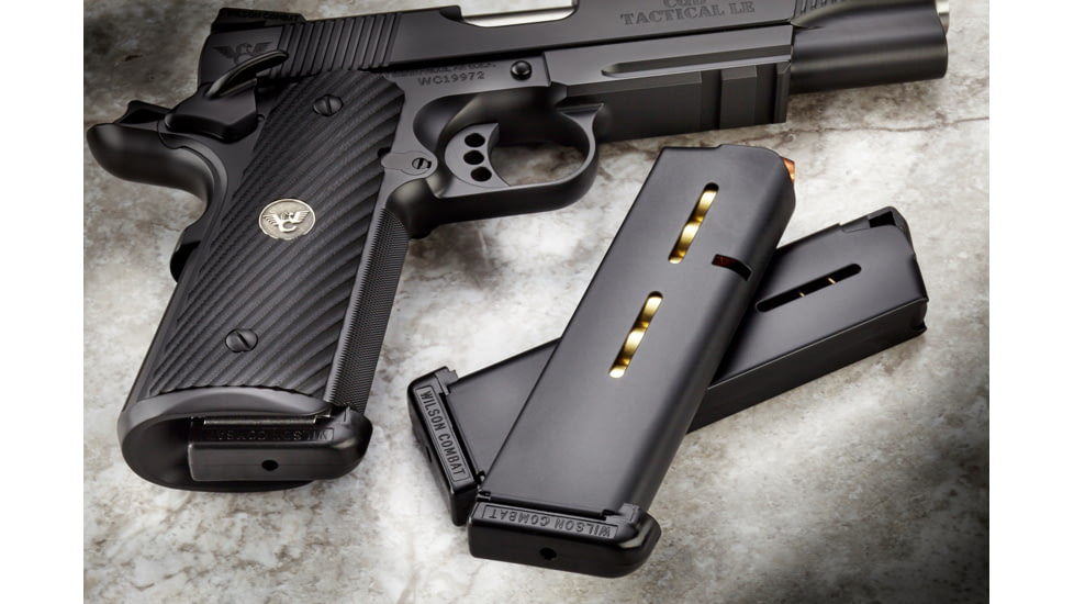 Wilson Combat 1911 Magazine, Standard Base Pad, .45 ACP, FS, 7 RD, Black, 47-45FS7B-7RD