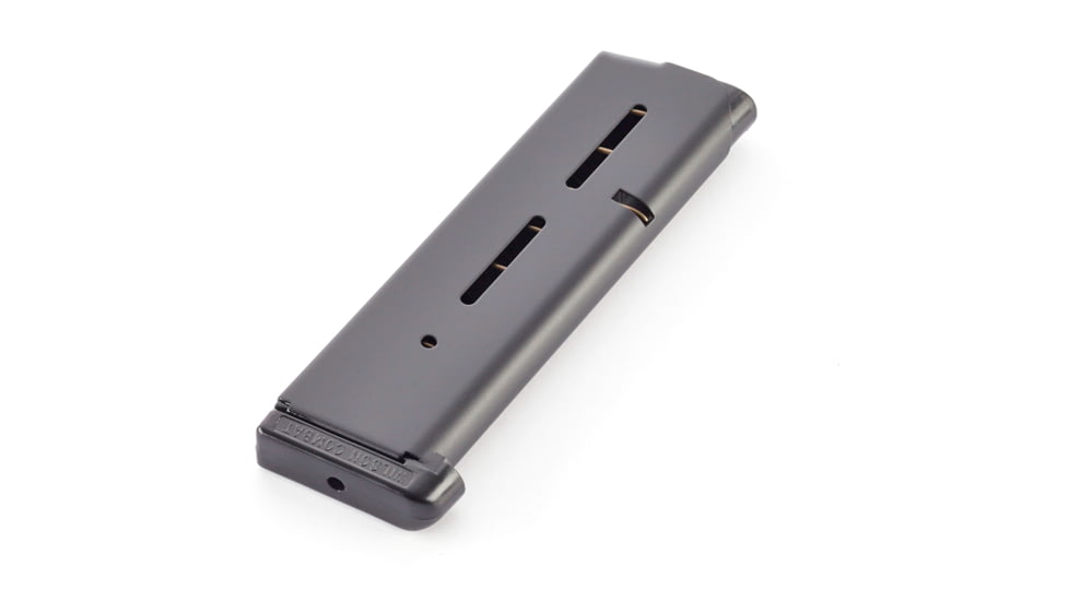 Wilson Combat 1911 Magazine, Standard Base Pad, .45 ACP, FS, 8 RD, Black, 47-45FS8B-8RD