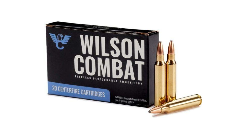 Wilson Combat .223 Remington 55 Grain Soft Point Brass Rifle Ammo, 20 Rounds, A223-55-SP