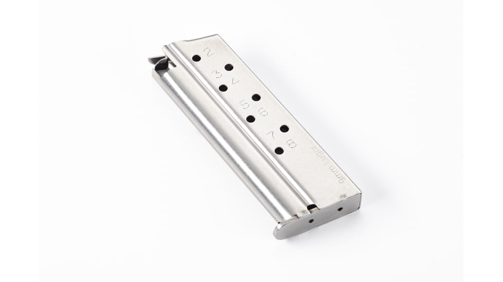 Wilson Combat 920 Series Full Size 1911 Magazine, 9mm, CP, 8 Rounds, Welded Base Plate, Stainless, 920-9C8-8RD