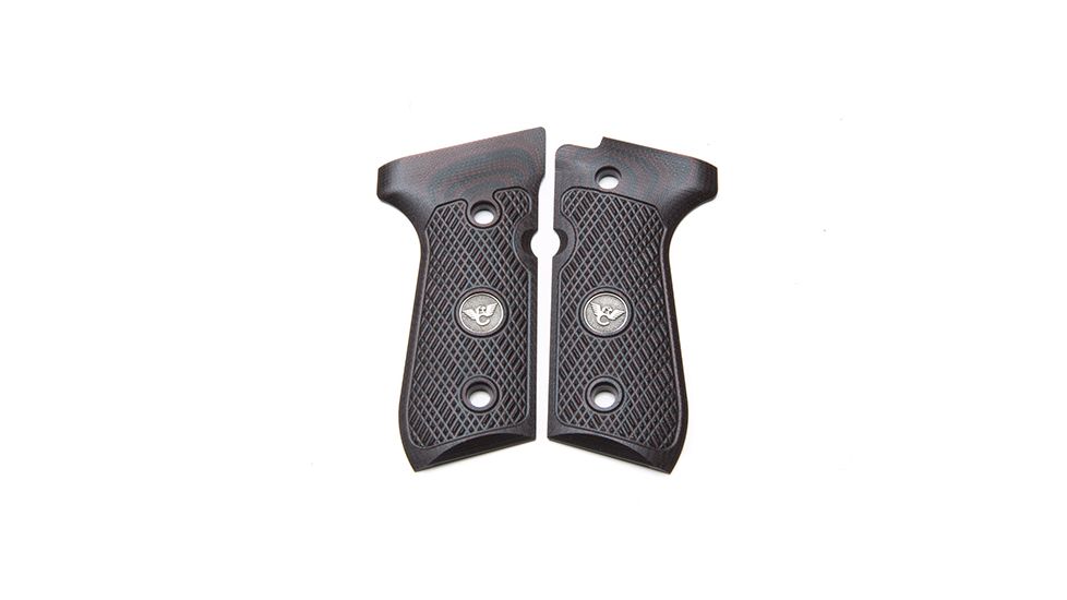 Wilson Combat Beretta 92, 96 G10 Grips, Checkered with WC Logo, Black Cherry 724FC-BC