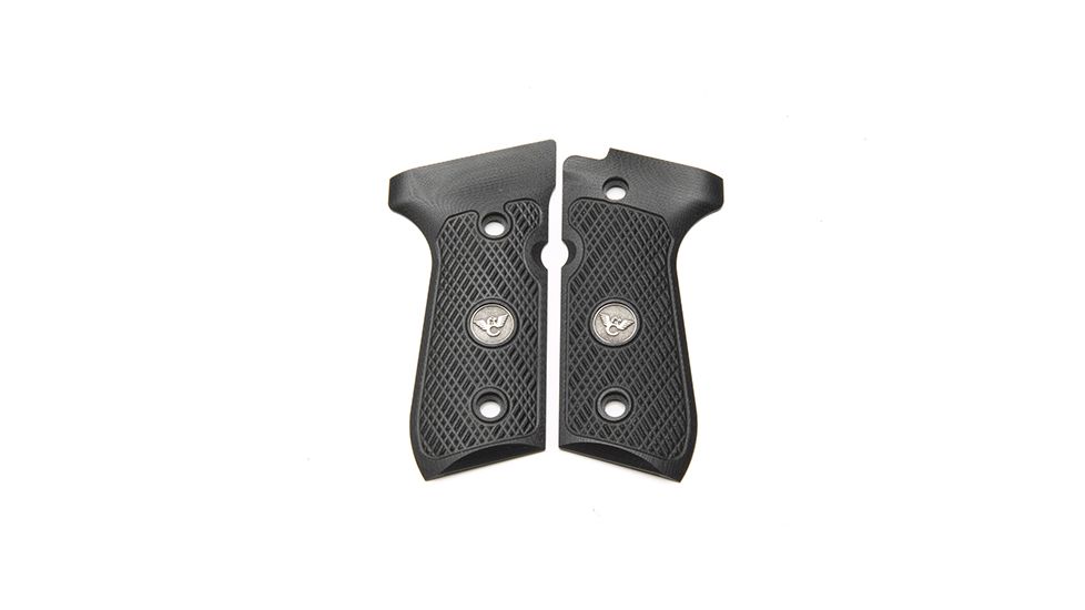 Wilson Combat Beretta 92, 96 G10 Grips, Checkered with WC Logo, Black 724FC-BLK