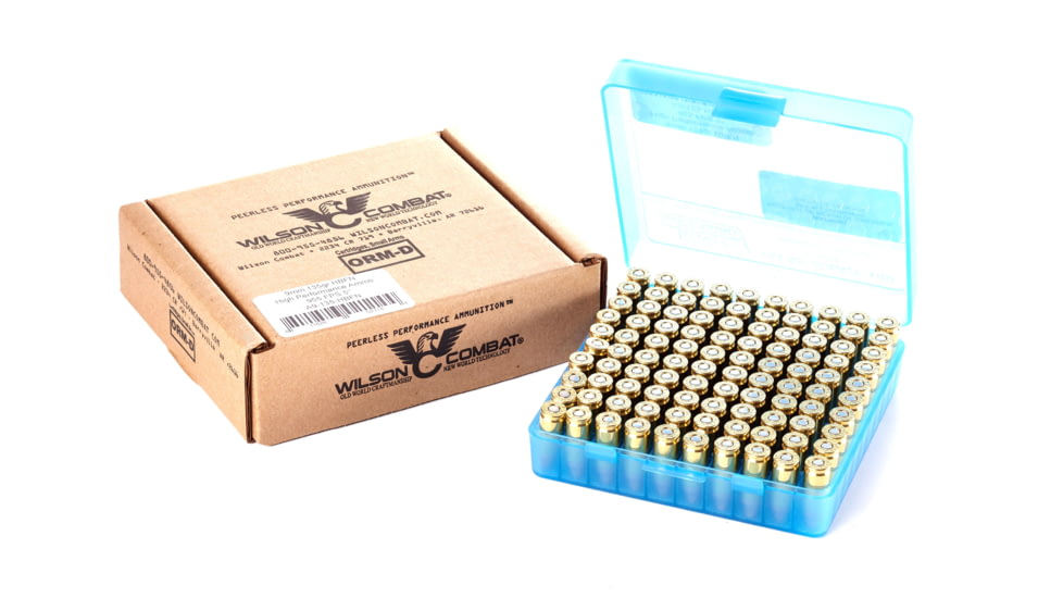 Wilson Combat Berry Mfg HBFN Bill Wilson Signature Jacketed Match/Training Load 9mm Luger 135 Grain Brass Cased Pistol Ammo, 100 Rounds, A9-135-HBFN-100RD