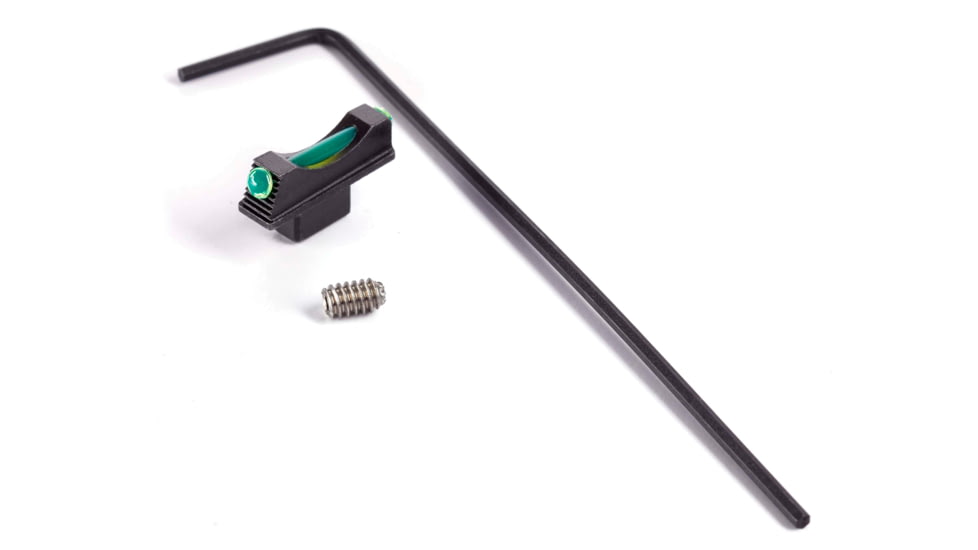 Wilson Combat Colt Python/Anaconda Front Sight, Snag-Free, Black/Green Fiber Optic, 1053FOG180