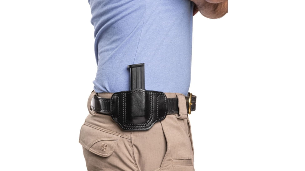 Wilson Combat Cowhide Leather Single Pistol Magazine Pouch, Wilson Combat EDC X9, Left, Black, CSM9BLL15