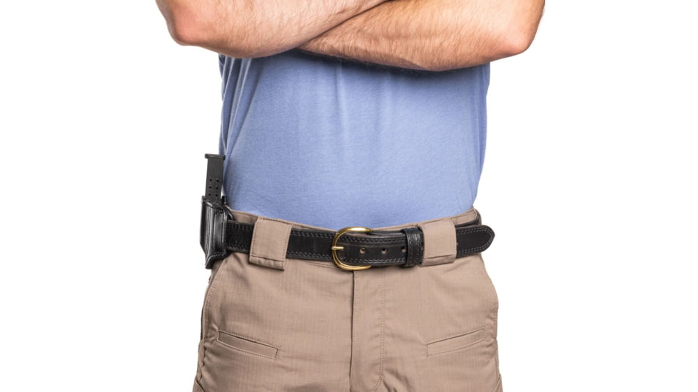 Wilson Combat Cowhide Leather Single Pistol Magazine Pouch, Wilson Combat EDC X9, Left, Black, CSM9BLL15