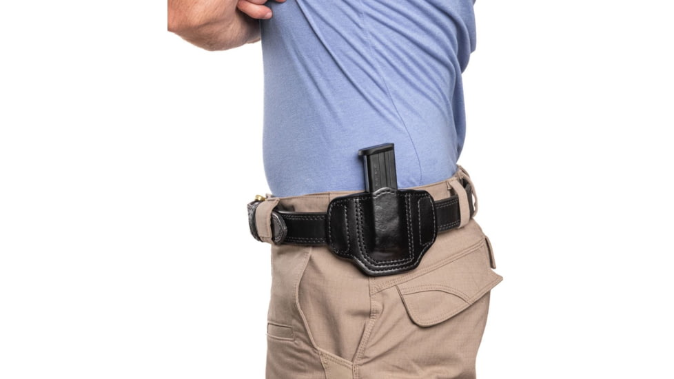 Wilson Combat Cowhide Leather Single Pistol Magazine Pouch, Wilson Combat EDC X9, Right, Black, CSM9BLR15