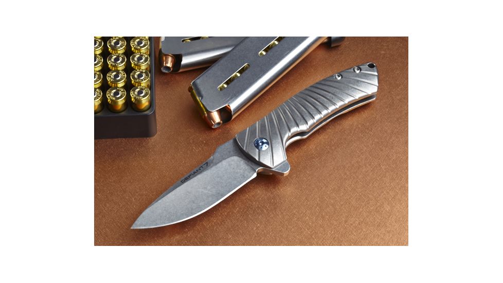 Wilson Combat Defiant Starburst Flipper, Titanium Framelock, Silver WTK-DSF