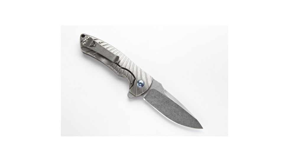 Wilson Combat Defiant Starburst Flipper, Titanium Framelock, Silver WTK-DSF