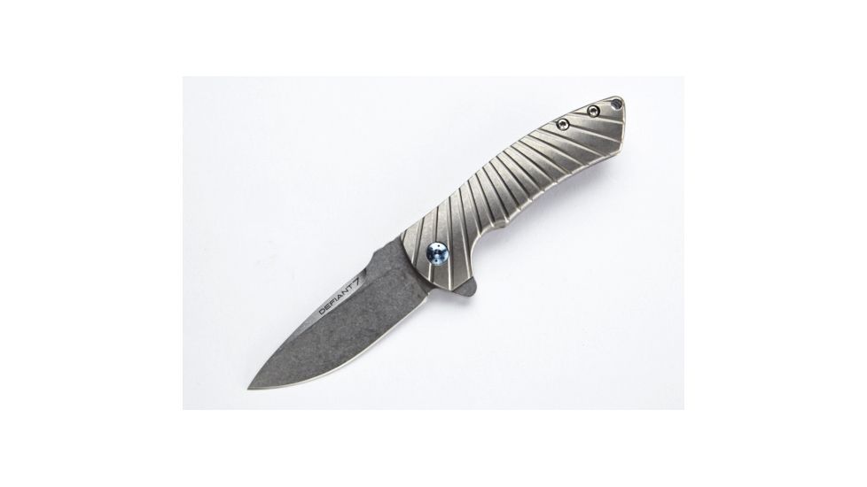Wilson Combat Defiant Starburst Flipper, Titanium Framelock, Silver WTK-DSF