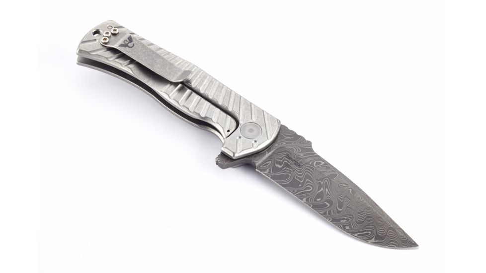 Wilson Combat Eagle Framelock Titanium Flipper, Stainless Damascus Blade WTK-EAGLE-D