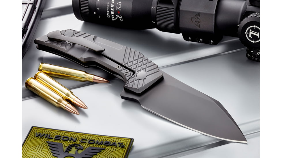 Wilson Combat EDC-X Tactical Folding Knife, X-TAC Pattern, Titanium Framelock, Black, WTK-EDCX-B