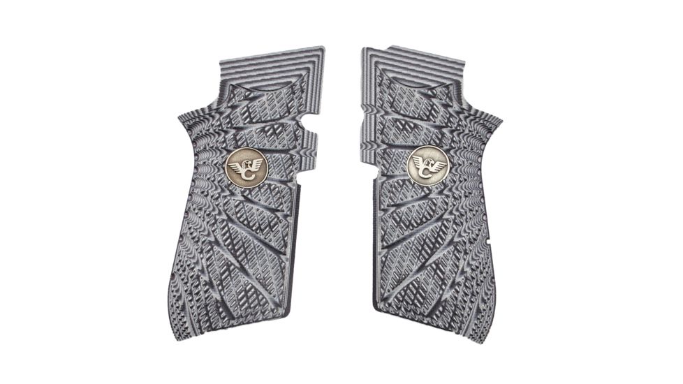 Wilson Combat EDC X9 Grips, Aggressive Starburst Pattern, Gray/Black G10, 853GB
