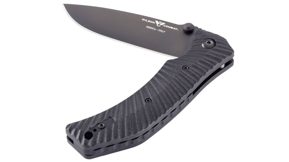 Wilson Combat Extreme Lite Carry, Black G-10 Starburst Handle, Black Plain, WTK-ELC-BG10