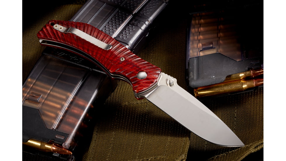 Wilson Combat Extreme Lite Carry, Cocobolo Hardwood Handle,Folding Knive, Stonewash Plain, WTK-ELC-COCO