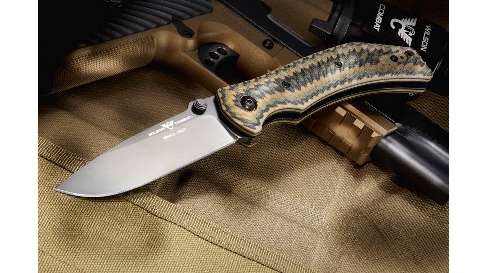 Wilson Combat Extreme Lite Carry, Multi Cam G-10 Handle, Folding Knive, Black Plain, WTK-ELC-MCG10