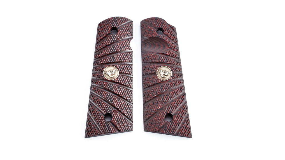 Wilson Combat Full-Size Grip, Black Cherry G10, Aggressive Starburst Pattern, Flat Bottom, 738-FS-FB-BC