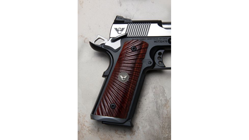 Wilson Combat Grips, Full-Size, Coco Bolo, Starburst Pattern, Flat Bottom, Brown 351CSBF
