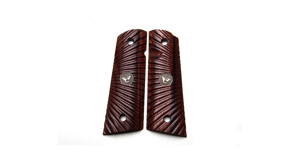Wilson Combat Grips, Full-Size, Coco Bolo, Starburst Pattern, Flat Bottom, Brown 351CSBF