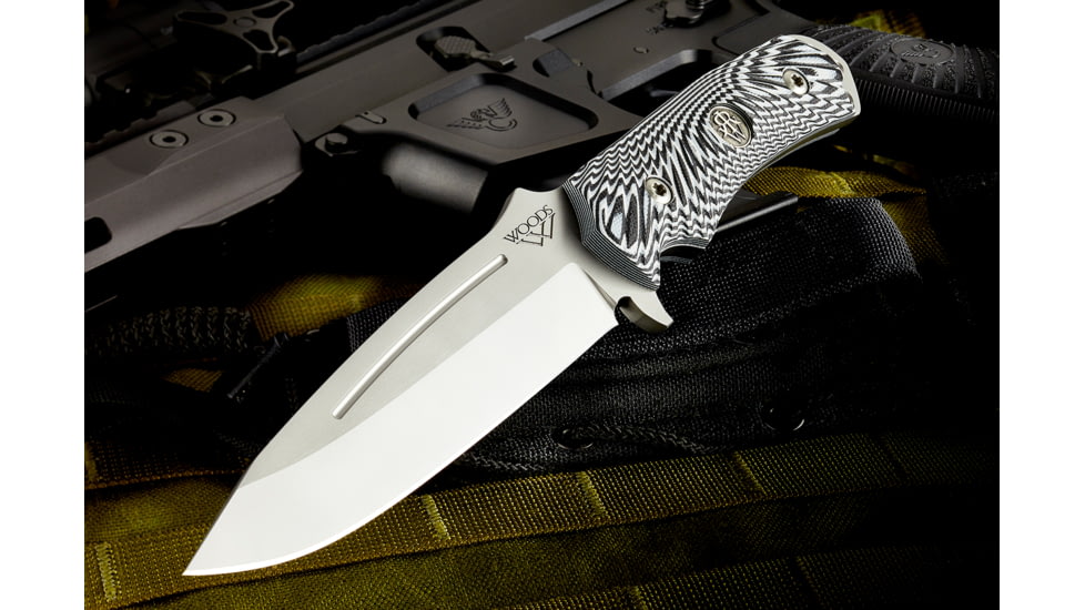 Wilson Combat Hide Fighter Fixed Blade Knife, G10, Wilson Combat/Steve Woods, Black/Grey, WTK-HF-G