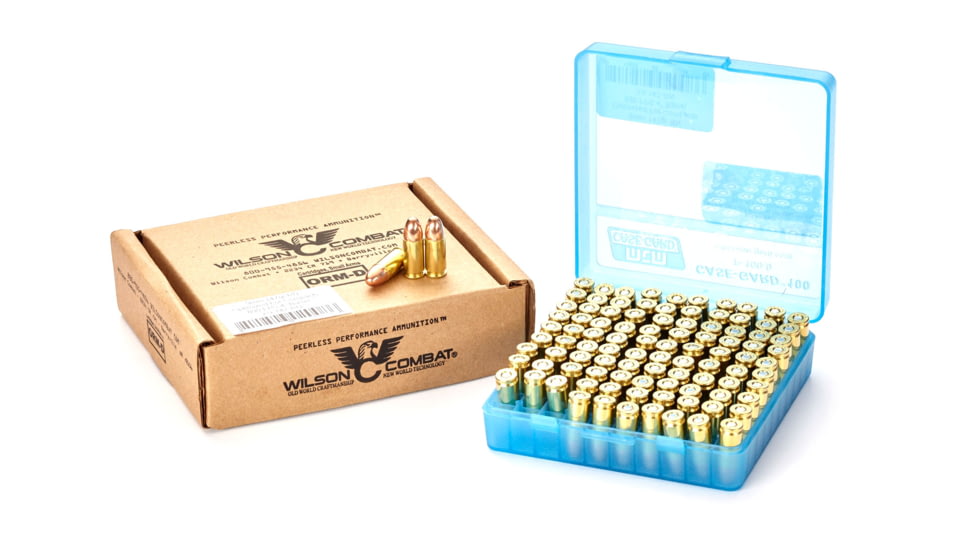 Wilson Combat Hornady Bill Wilson Signature Match 9mm Luger 147 Grain Round Nose Brass Cased Pistol Ammo, 100 Rounds, A9-147-RN-100RD