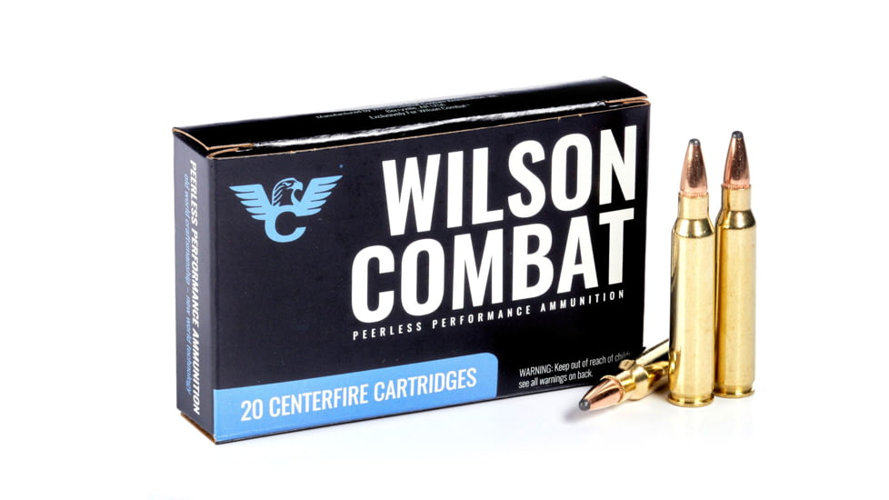 Wilson Combat Hornady SP .223 Remington 60 Grain Brass Cased Pistol Ammo, 20 Round, A223-60-SP-20RD
