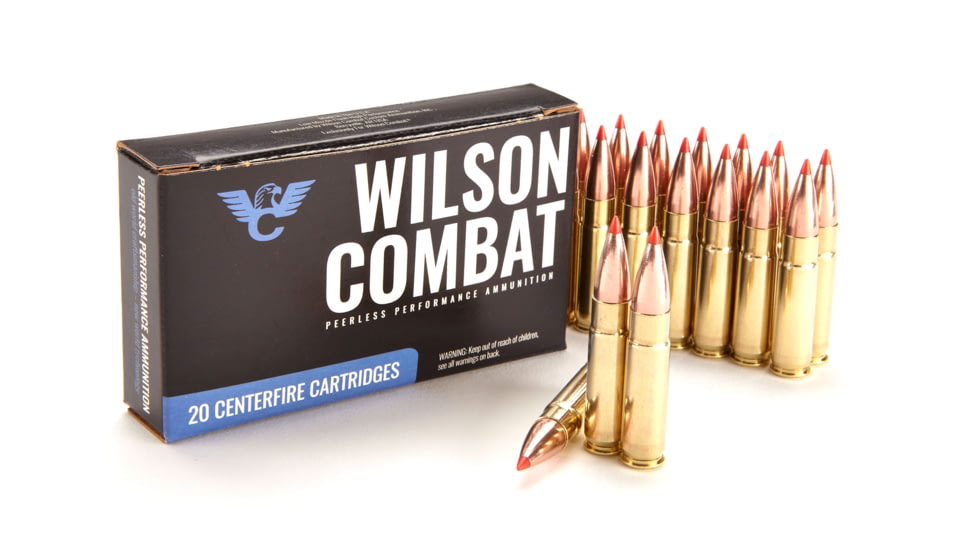 Wilson Combat Hornady V-MAX .300 AAC Blackout 110 Grain Brass Cased Pistol Ammo, 20 Round, A300BLK-110-VMAX-20RD