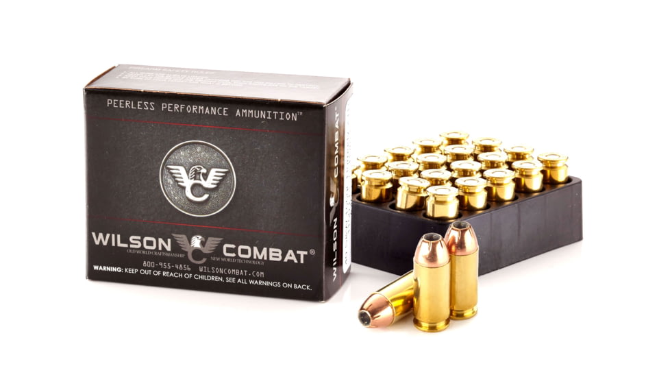 Wilson Combat Hornady XTP .40 S&amp;W 155 Grain Brass Cased Pistol Ammo, 1150 FPS, 20 Rounds, A40-155-XTP-20RD