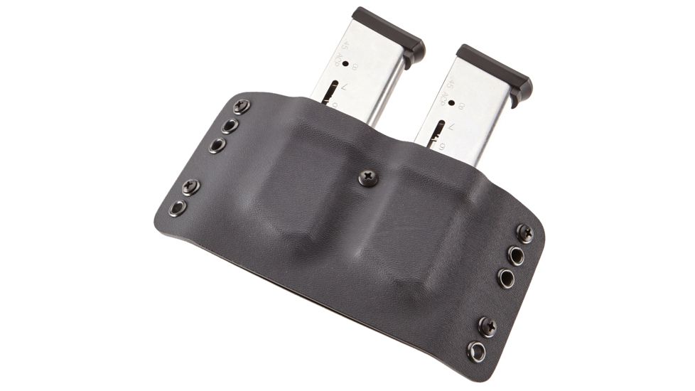 Wilson Combat Kydex Carry Double Magazine Pouch, 1911, Left Hand, 1.75in Belt, Black KC1BKL15D