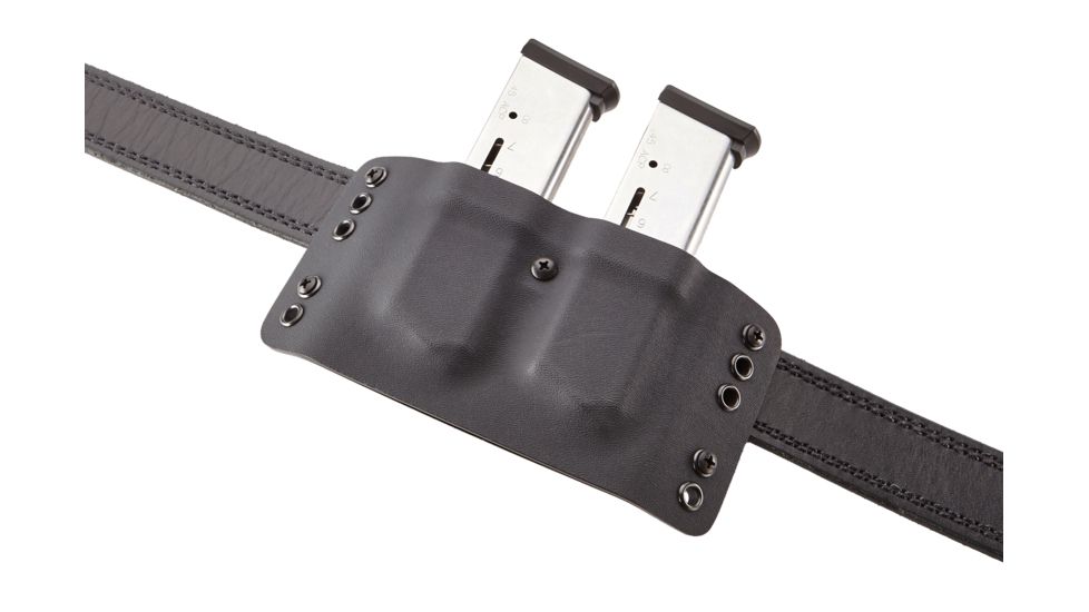 Wilson Combat Kydex Carry Double Magazine Pouch, 1911, Left Hand, 1.75in Belt, Black KC1BKL15D