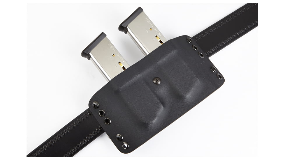 Wilson Combat Kydex Carry Double Magazine Pouch, 1911, Right Hand, 1.75in Belt, Black KC1BKR15D