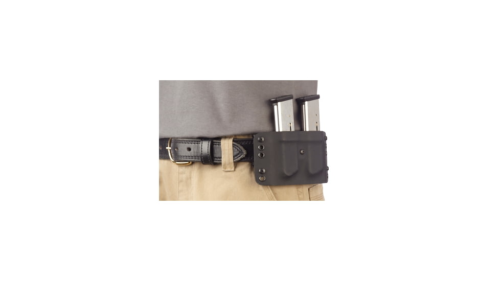 Wilson Combat Kydex Carry Double Magazine Pouch, 1911, Right Hand, 1.75in Belt, Black KC1BKR15D