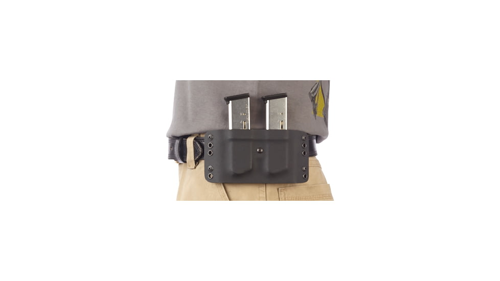 Wilson Combat Kydex Carry Double Magazine Pouch, 1911, Right Hand, 1.75in Belt, Black KC1BKR15D